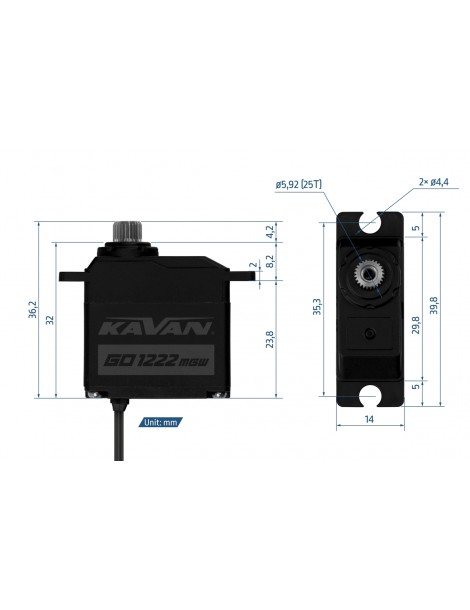 Servo pavara GO-1222MGW (0.085s/60, 6kg.cm)