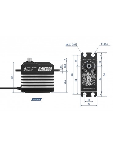 MIBO 1/10 Offroad (0.052s/23kg/8.4V) Brushless Servo