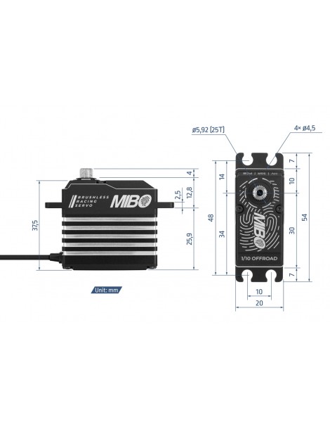 MIBO 1/10 Offroad (0.052s/23kg/8.4V) Brushless Servo