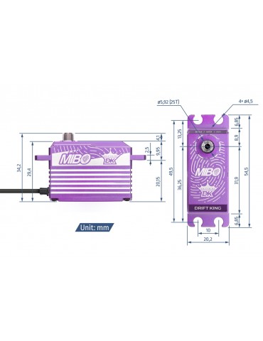 MIBO Drift King Alu Purple Programmable (RWD Drift Spec/33.0kg/8.4V) Brushless Servo