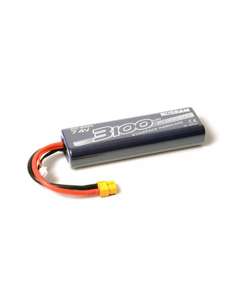 NOSRAM 3100 - 7.4V - 50C LiPo Car Stickpack Hardcase - XT60 Plug