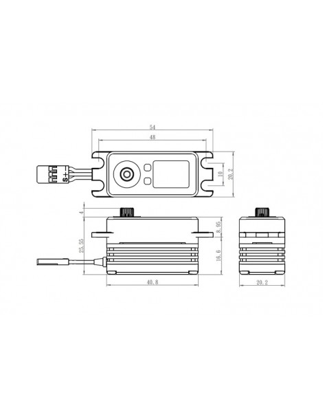 SB-2262SG BRUSHLESS HiVolt Digital servo - LOW PROFILE/WATERPROOF (32kg-0,065s/60 )