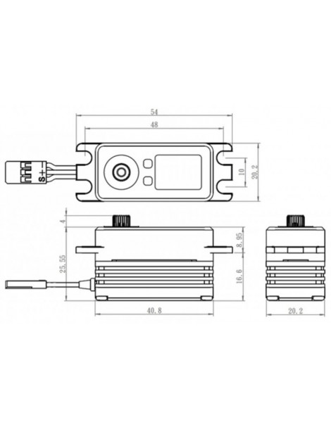 SB-2267SG BRUSHLESS HiVolt Digital servo - LOW PROFILE (32kg-0,065s/60 )