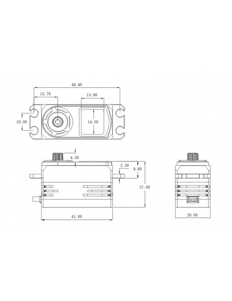 SRT CH712S coreless 12.6kg žemo profilio skaitmeninė servo pavara