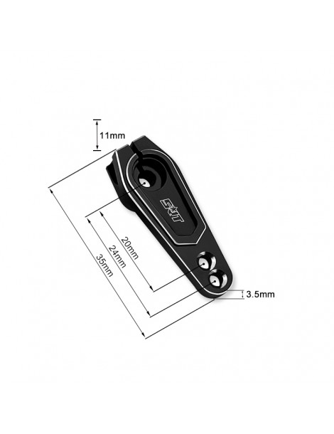 TRX7-25T, 20-24mm, black, alu servo horn