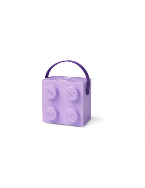 LEGO pietų dėžutė su rankena 166x165x117mm - Lavender
