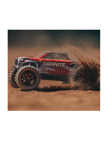 Arrma Granite Grom 1:18 4WD RTR raudonas RC modelis su LiPo akumuliatoriumi