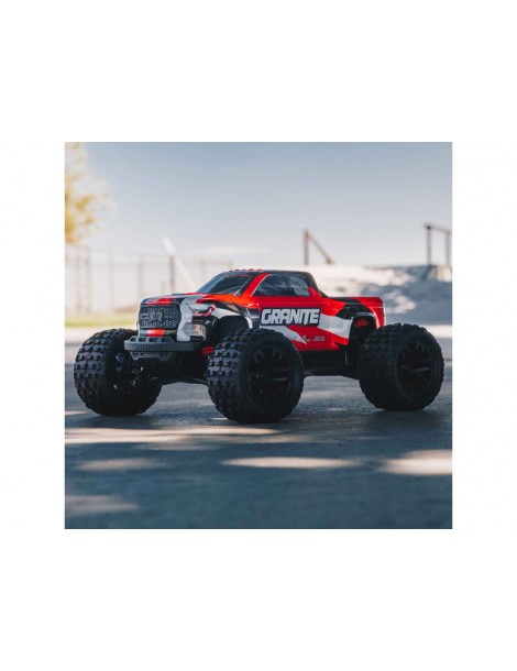Arrma Granite Grom 1:18 4WD RTR raudonas RC modelis su LiPo akumuliatoriumi