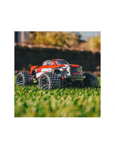 Arrma Granite Grom 1:18 4WD RTR raudonas RC modelis su LiPo akumuliatoriumi