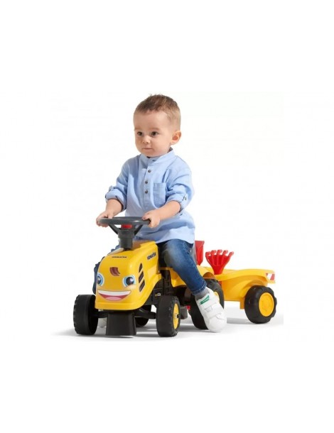 FALK - D tské odrážedlo Baby Komatsu s vlečkou, lopatkou a hrabičkami