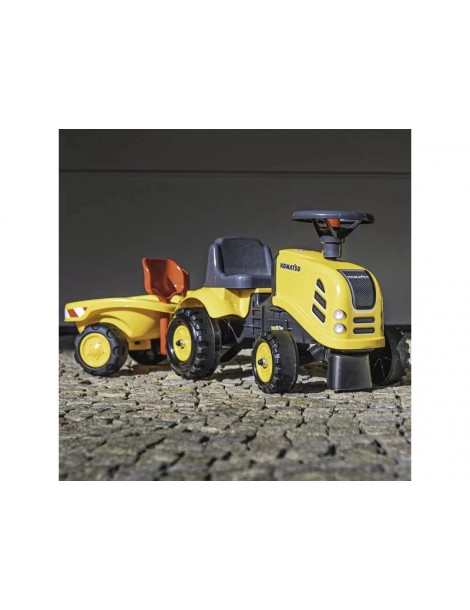FALK - D tské odrážedlo Baby Komatsu s vlečkou, lopatkou a hrabičkami