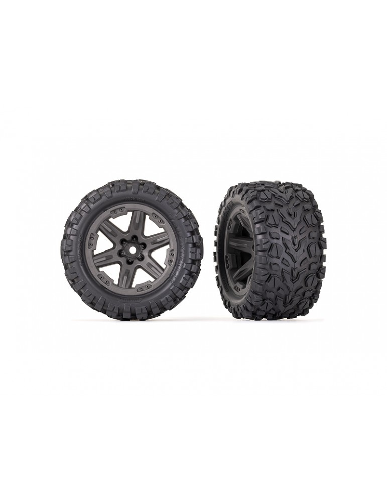 Traxxas Tires & wheels 2.8", RXT gray wheels, Talon EXT tires (2)
