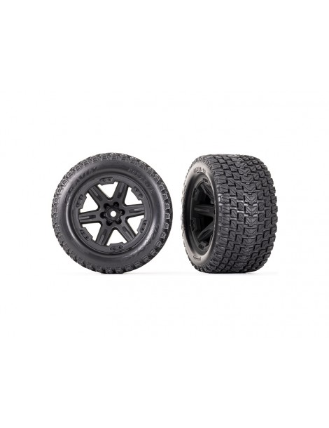 Traxxas Tires & wheels 2.8", RXT black wheels, Gravix tires (2)