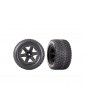 Traxxas Tires & wheels 2.8", RXT black wheels, Gravix tires (2)