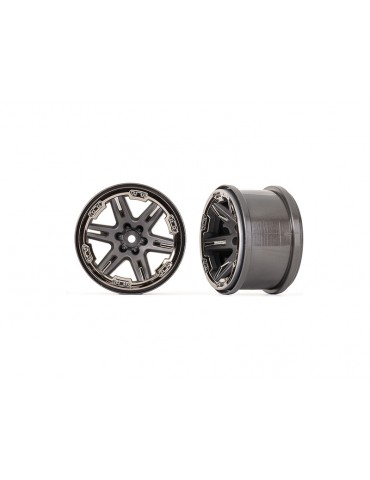 Traxxas Wheels 2.8" RXT charcoal gray/black chrome (2)