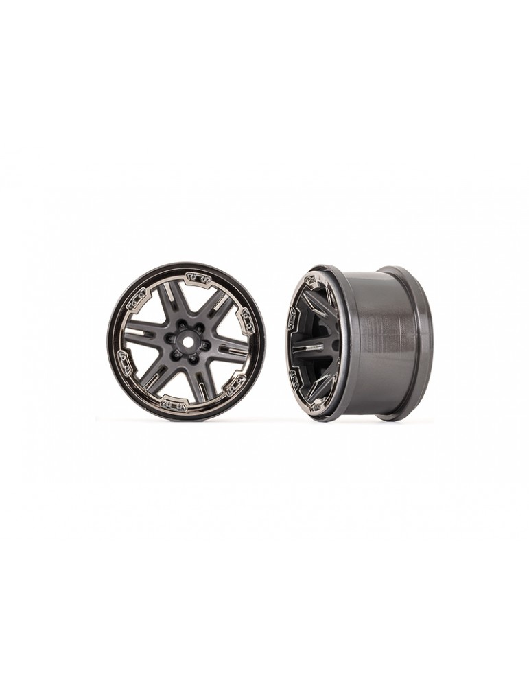 Traxxas Wheels 2.8" RXT charcoal gray/black chrome (2)