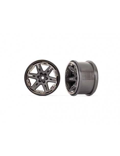 Traxxas Wheels 2.8" RXT charcoal gray/black chrome (2)