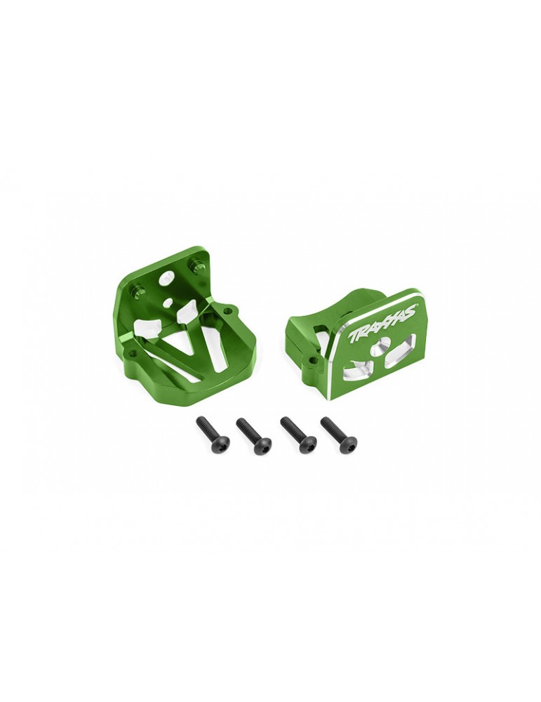 Traxxas Motor mounts, 6061-T6 aluminum (green-anodized) (front & rear)