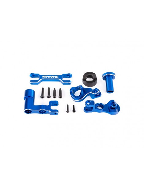 Traxxas Steering bellcranks (left & right)/ draglink (6061-T6 aluminum, blue-anodized) (fits XRT)
