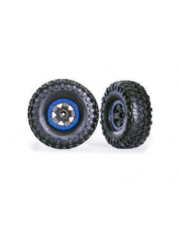 Traxxas Tires & wheels 2.2", TRX-4 Sport gray/blue, Canyon Trail tires (2)