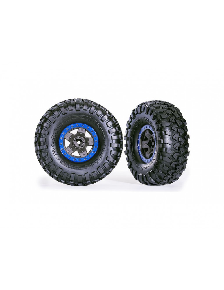 Traxxas Tires & wheels 2.2", TRX-4 Sport gray/blue, Canyon Trail tires (2)
