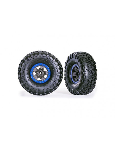 Traxxas Tires & wheels 2.2", TRX-4 Sport gray/blue, Canyon Trail tires (2)