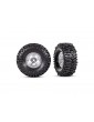 Traxxas Tires & wheels 1.0", satin chrome wheels, Mickey Thompson Baja Pro Xs tires (2)
