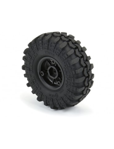 Pro-Line Wheels 1.0", Interco Super Swamper Tires, Holcomb H7 Black Wheels (4)