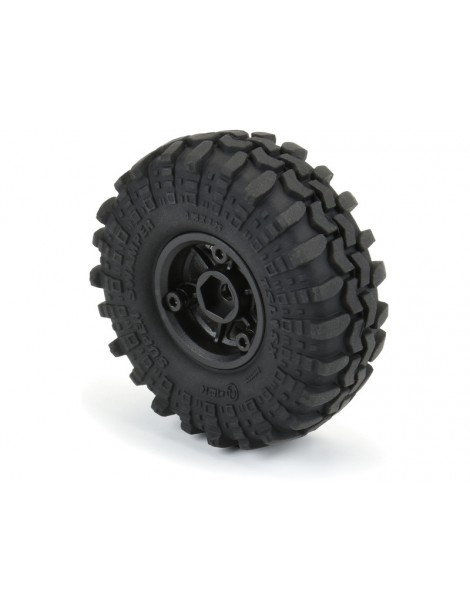 Pro-Line Wheels 1.0", Interco Super Swamper Tires, Holcomb H7 Black Wheels (4)