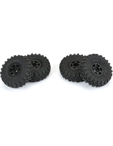 Pro-Line Wheels 1.0", Interco Super Swamper Tires, Holcomb H7 Black Wheels (4)