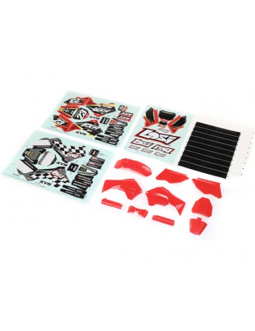 Losi Red Plastics w/Wraps: PM-MX