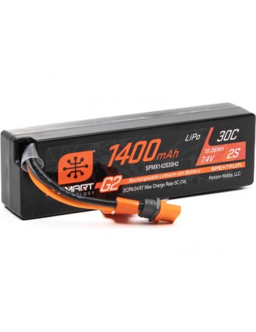 Spektrum 7.4V 1400mAh 2S 30C Smart G2 LiPo Battery: IC2 Connector