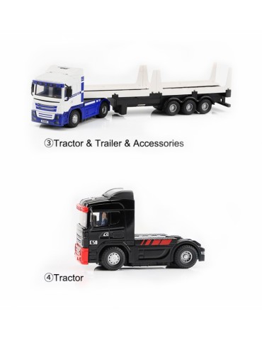Turbo Racing 1/76 C50 RC Semi-Truck with trailer RTR (white)