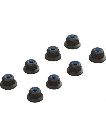 Arrma Flanged Lock Nut M3 Black (4)