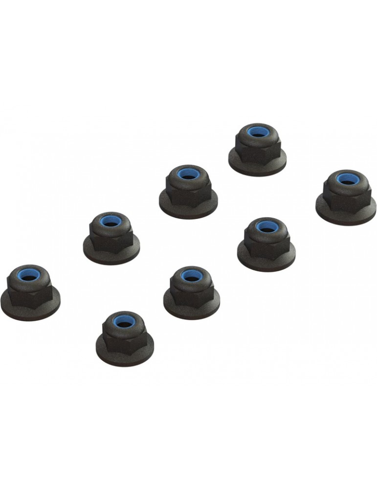 Arrma Flanged Lock Nut M3 Black (4)