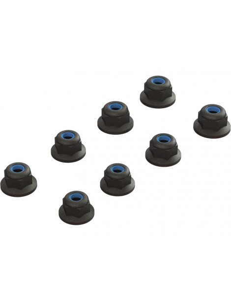 Arrma Flanged Lock Nut M3 Black (4)