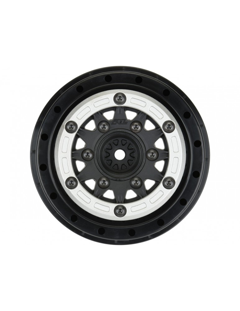 Pro-Line Wheels 2.2/3.0" Raid Bead-Loc H12/H14 SC Silver/Black (2)