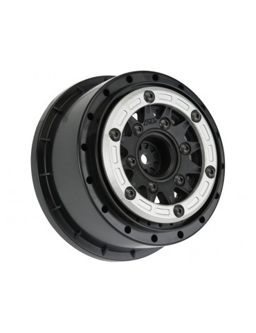 Pro-Line Wheels 2.2/3.0" Raid Bead-Loc H12/H14 SC Silver/Black (2)
