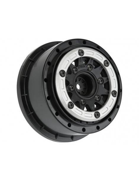 Pro-Line Wheels 2.2/3.0" Raid Bead-Loc H12/H14 SC Silver/Black (2)