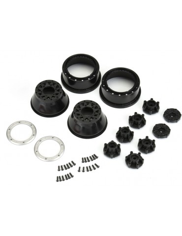 Pro-Line Wheels 2.2/3.0" Raid Bead-Loc H12/H14 SC Silver/Black (2)