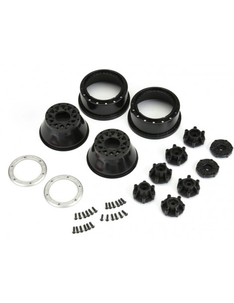 Pro-Line Wheels 2.2/3.0" Raid Bead-Loc H12/H14 SC Silver/Black (2)