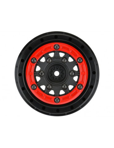 Pro-Line Wheels 2.2/3.0" Raid Bead-Loc H12/H14 SC Red/Black (2)
