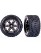 Traxxas Tires & wheels 2.8", RXT charcoal gray/black chrome wheels, Gravix tires (2)