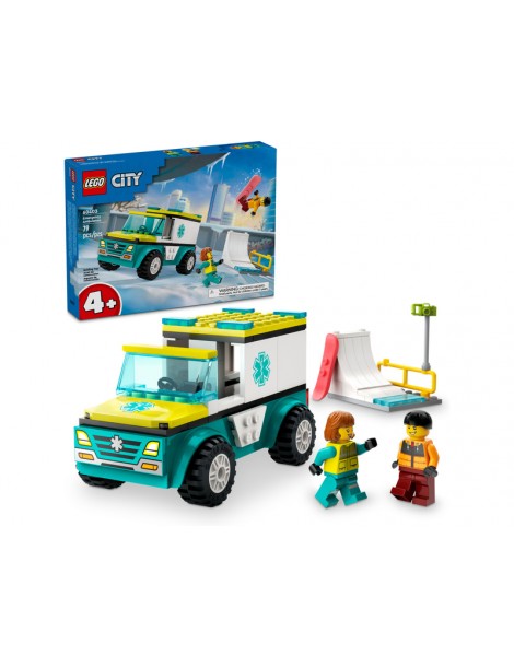 LEGO City - Emergency Ambulance and Snowboarder
