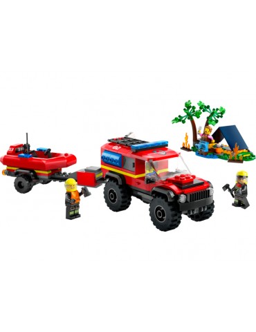 LEGO City - 4x4 Fire Truck with Rescue Boat