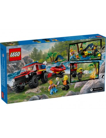 LEGO City - 4x4 Fire Truck with Rescue Boat