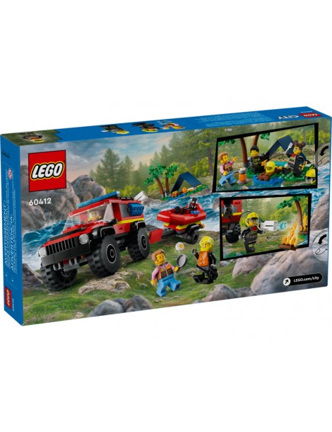 LEGO City - 4x4 Fire Truck with Rescue Boat