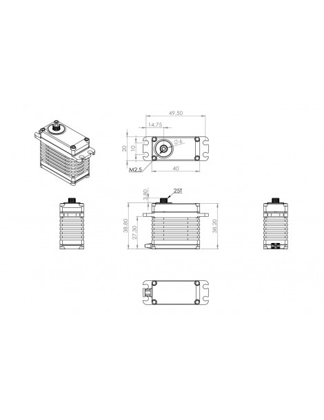 Servo pavara HBL599 (0.08s/60 , 42.0kg.cm)