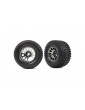 Traxxas Tires & wheels 4.3/5.7", XRT Race black chrome wheels, Gravix tires (pair)