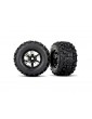 Traxxas Tires & wheels 4.3/5.7", X-Maxx black chrome wheels, Sledgehammer tires (pair)